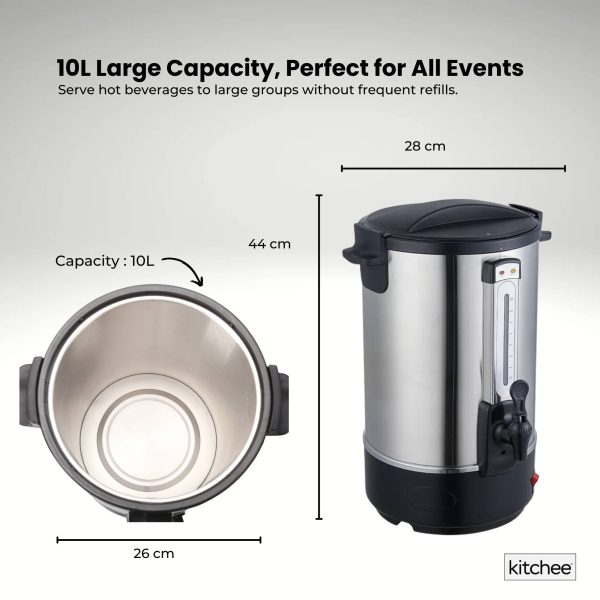 Kitchee 10L Electric Water Boiler – Stainless Steel Urn for Events & Catering - Image 4