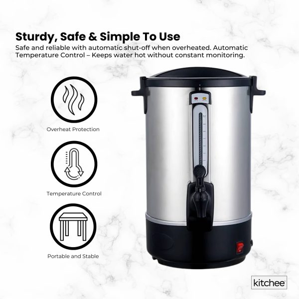 Kitchee 10L Electric Water Boiler – Stainless Steel Urn for Events & Catering - Image 3