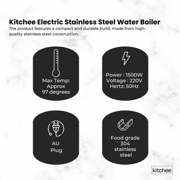 Kitchee 10L Electric Water Boiler – Stainless Steel Urn for Events & Catering - Image 5