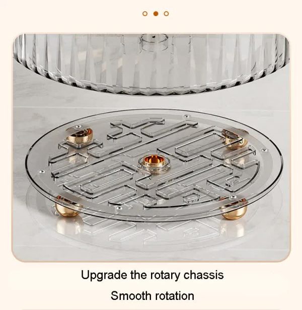 Transparent Luxury Rotating Storage Rack – Spice Organizer for Kitchen or Desk