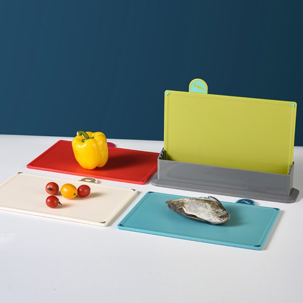 Colourful 4-Piece Index Cutting Board Set – Non-Slip, Food-Safe PP with Storage Stand - Image 5